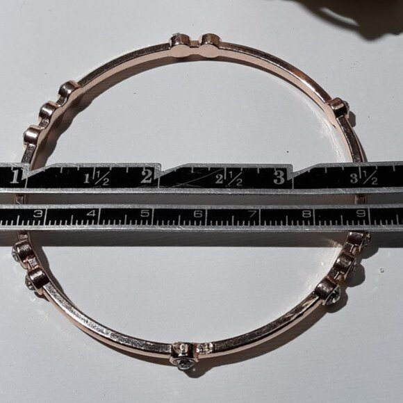 Rose Gold-Tone Crystal-Studded Bangles Set Of 2 - Picture 2 of 4